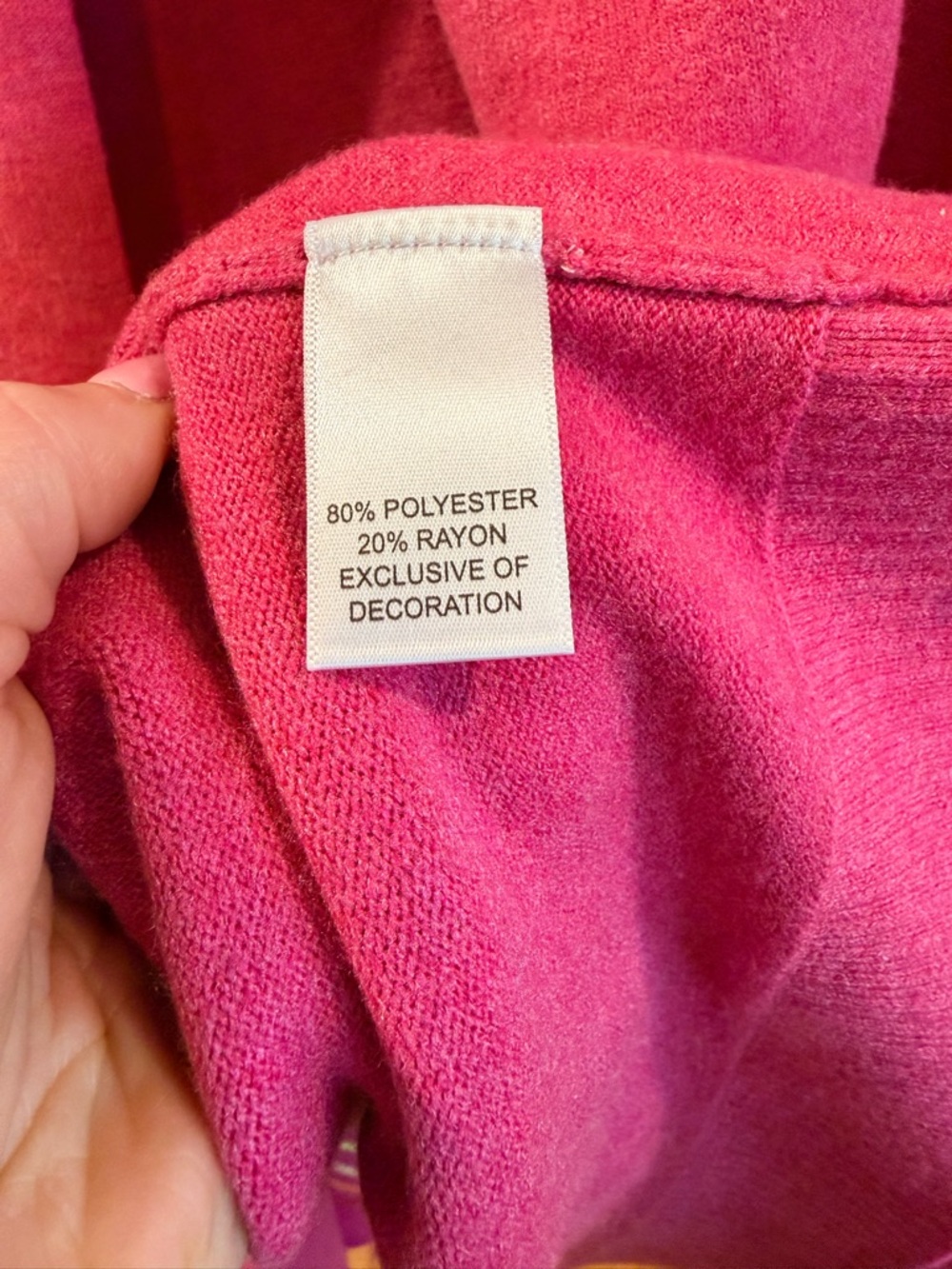 Kerri Rosenthal XOKR Heart Cardigan Pink Rainbow Stitch Open Front Sweater Small - Picture 11 of 12